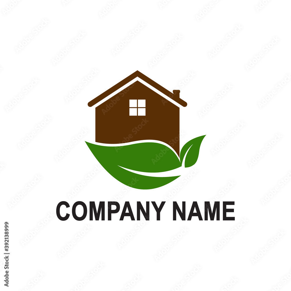 Fototapeta premium house and leaf logo template