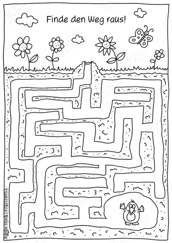 Rätselbild Labyrinth Maulwurf