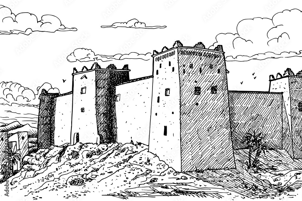 Φωτογραφία Kasbah Taourirt, former fortress palace mud-built in the Ouarzazate village