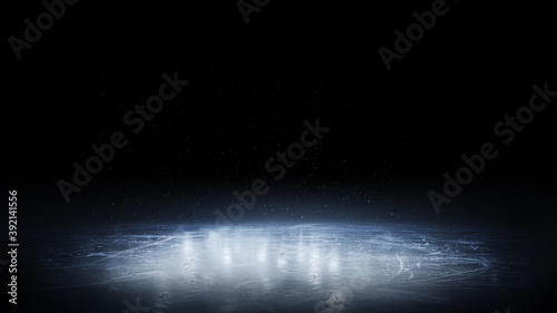 Ice. Beautiful ice background. Realistic ice and snow on dark background. Winter background photo