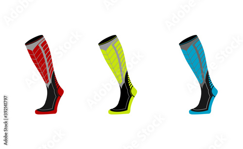 modern running compression socks design concept vector illustration