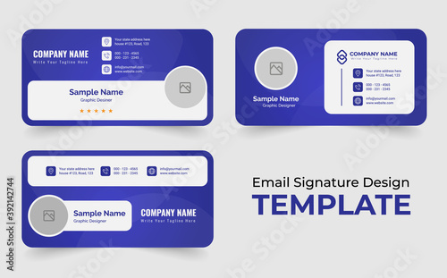 Creative Email signature design template, fully editable vector design
