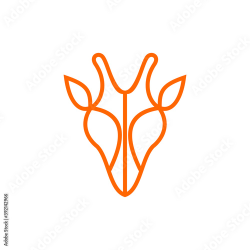 modern abstract thin line giraffe head vector icon