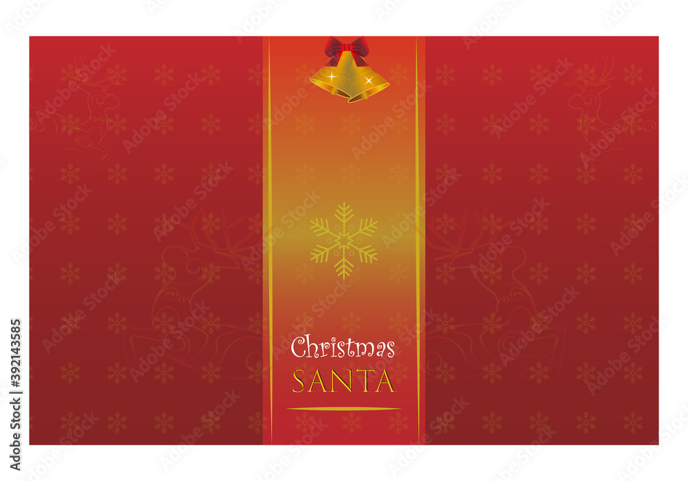Fototapeta premium Merry Christmas Design For Greeting Card With Title Christmas Santa