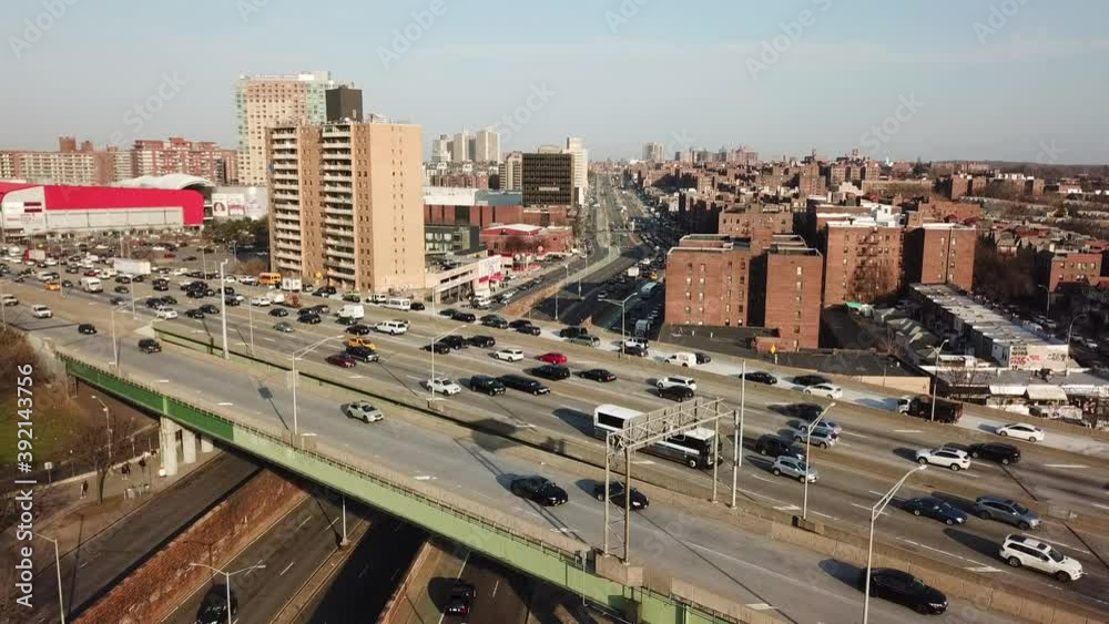 Aerial View of Rush Hour Traffic - Pan Left Aerial View of Rush Hour Traffic - Pan Left