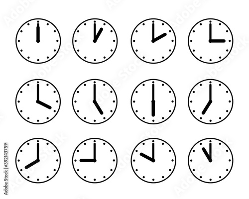 Clock icon illustration set material