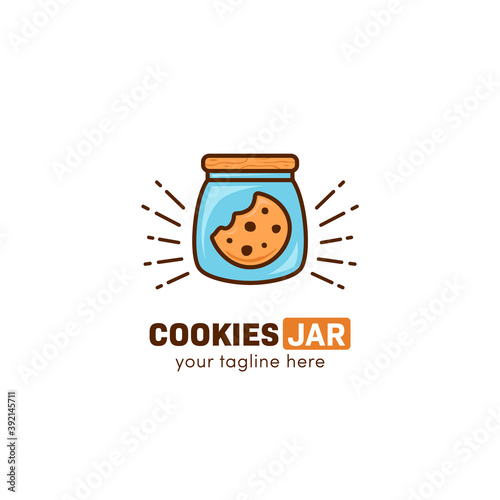 Wallpaper Mural Cookies jar cookie logo inside glass jar icon symbol vector template