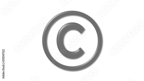 Amazing gray shiny C 3d letter logo on white background, 3d letter logo