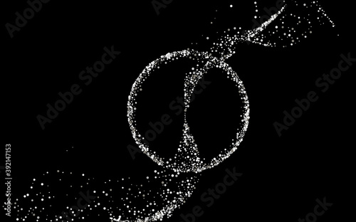Silver Shine Falling Vector Black Background. 