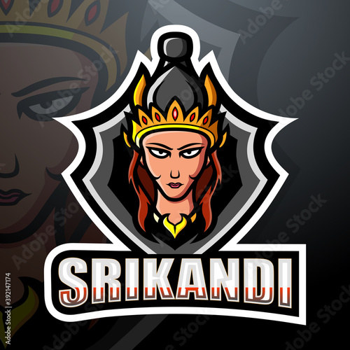 Srikandi mascot esport logo design photo