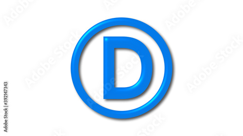 Free Download Aqua color D shiny 3d letter logo icon on white background, 3d letter logo - GFXLoad