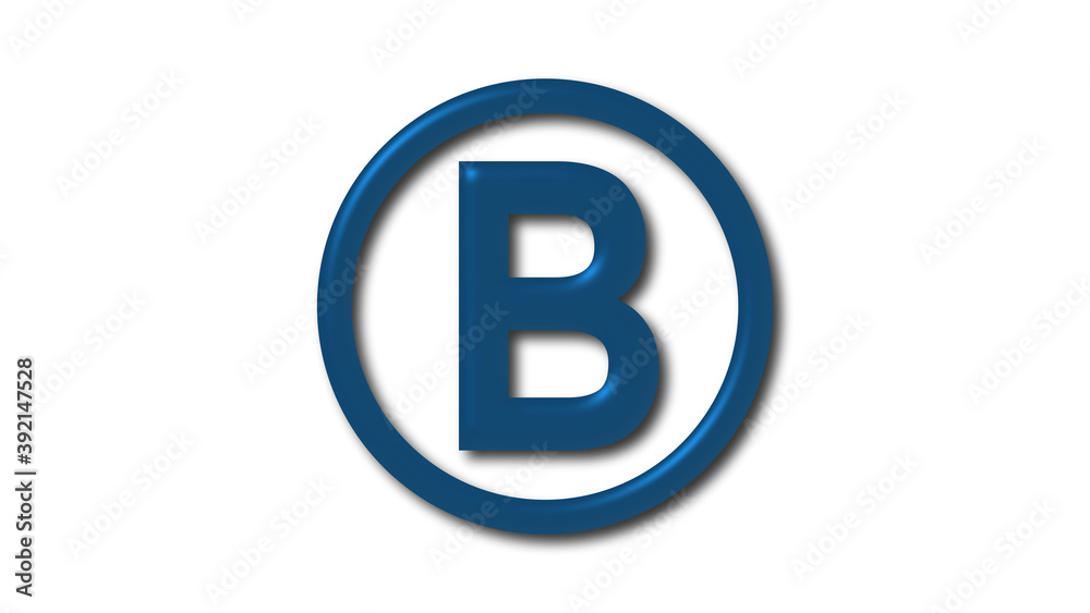 B 3d letter logo on white background, Shiny ogo B 3d letter logo on white background, Shiny ogo