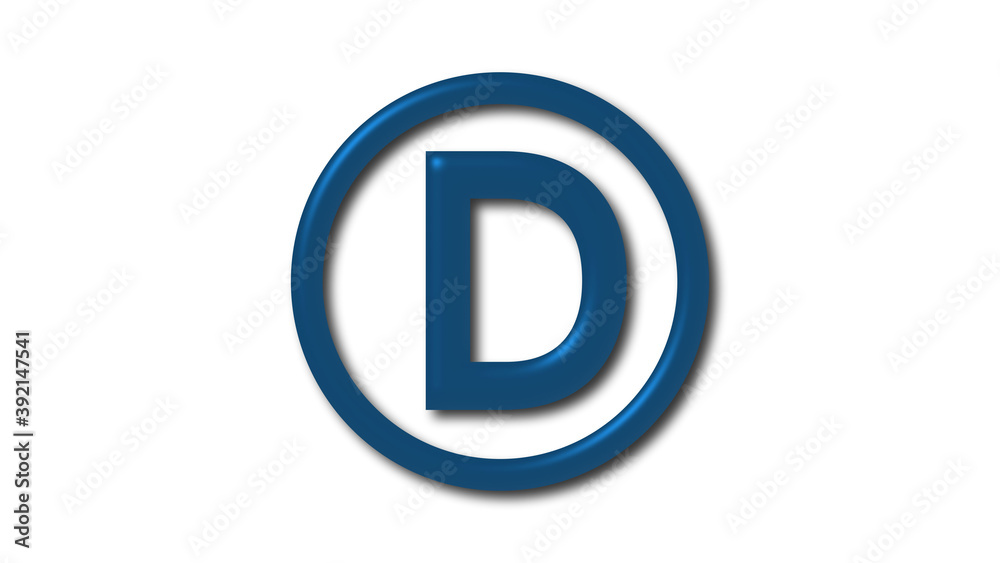 Amazing aqua dark shiny D 3d letter logo icon on white background Amazing aqua dark shiny D 3d letter logo icon on white background