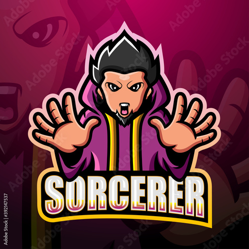 Sorcerer mascot esport logo design