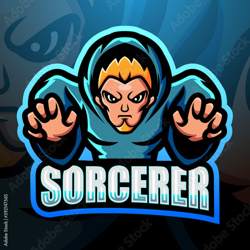 Sorcerer mascot esport logo design