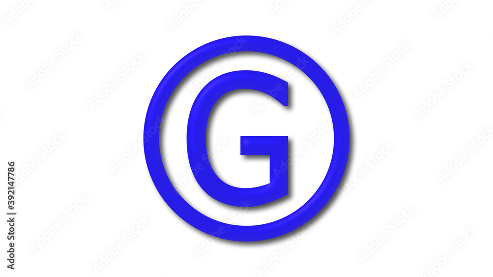Amazing blue shiny G 3d letter logo icon on white background Amazing blue shiny G 3d letter logo icon on white background