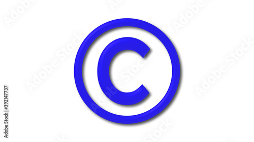 Best blue shiny C 3d letter logo icon on white background