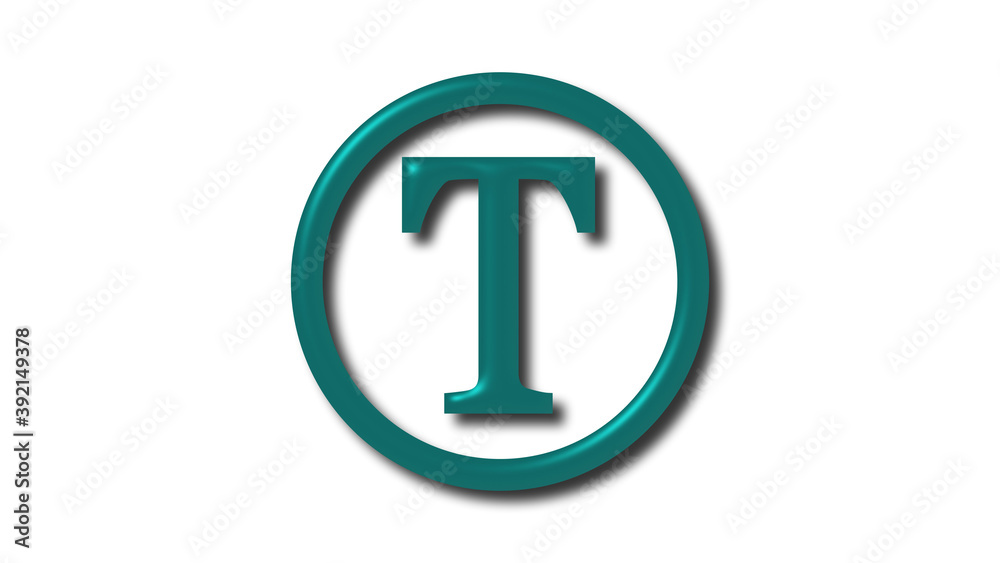 Amazing cyan dark T 3d letter logo on white background, 3d letter logo Amazing cyan dark T 3d letter logo on white background, 3d letter logo