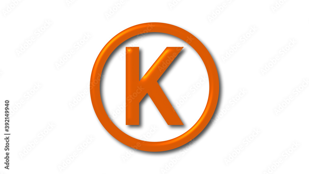 Brown k shiny 3d letter logo on white background, 3d letter logo Brown k shiny 3d letter logo on white background, 3d letter logo