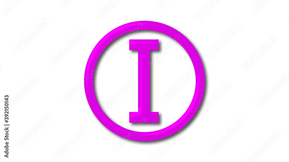 Best pink shiny I 3d letter logo on white background Best pink shiny I 3d letter logo on white background