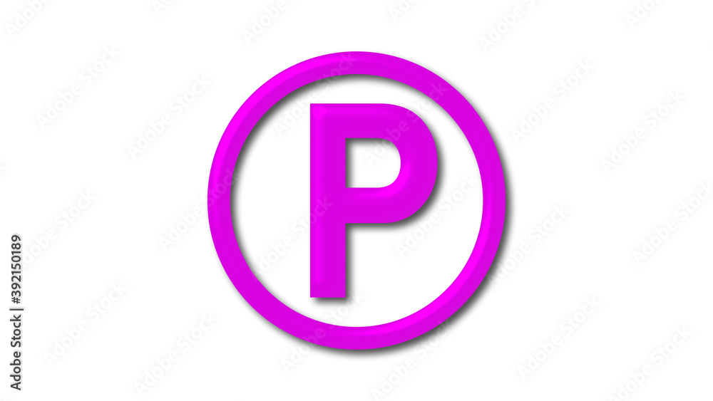 Pink shiny 3d letter logo on white background, P 3d letter logo Pink shiny 3d letter logo on white background, P 3d letter logo