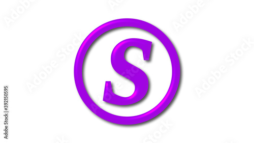 S 3d letter logo on white background, 3d letter logo