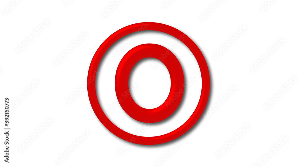 Amazing red shiny red 3d letter logo on white background, O 3d letter logo Amazing red shiny red 3d letter logo on white background, O 3d letter logo