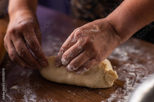 woman cooking traditional tatarian dish echpochmak