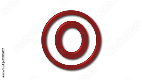 Amazing red dark O 3d letter logo on white background, Letter logo