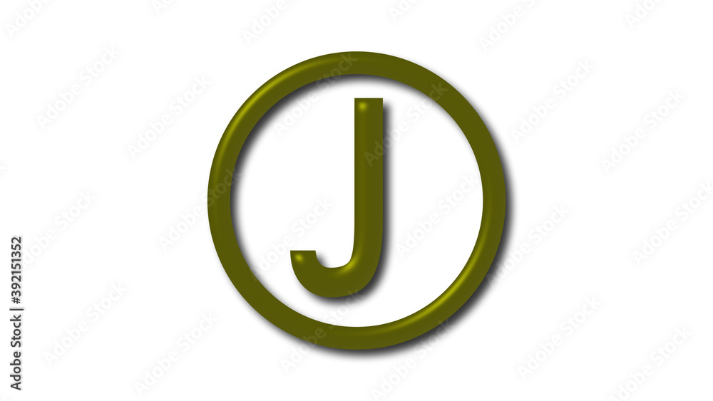 Amazing yellow dark J 3d logo icon on white background, 3d letter logo Amazing yellow dark J 3d logo icon on white background, 3d letter logo