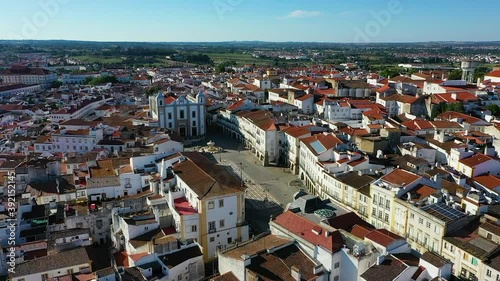 Aerial view of the town of Evora, Portugal. photo