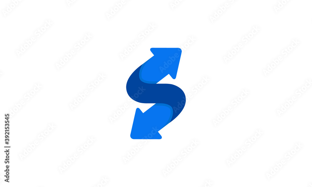 Creative Illustration Logo Design. Initial Letter S and Arrow Logo Concept. Creative Illustration Logo Design. Initial Letter S and Arrow Logo Concept.