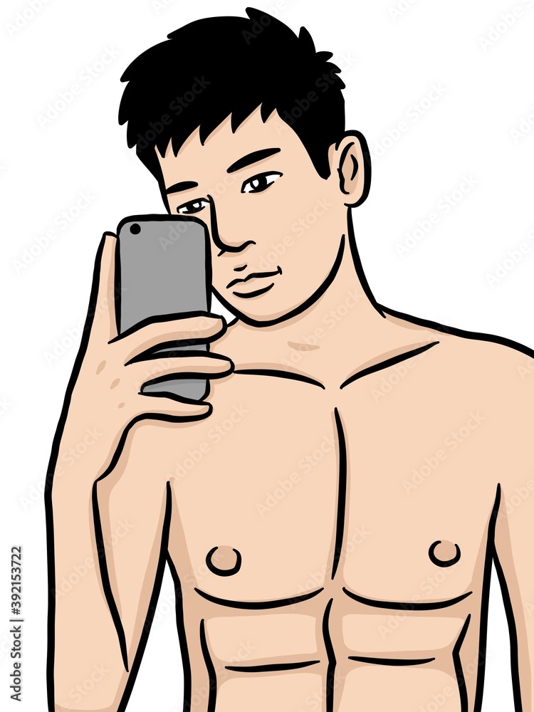 Fototapeta premium cartoon cute man on white background