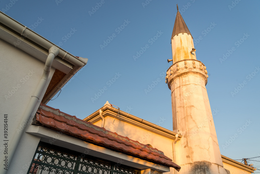 Mosque at sunset in the Podgorica Old Town district,Montenegro.