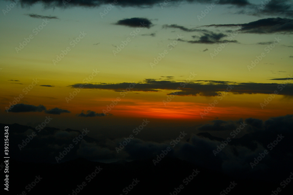 sun rise over the knuckles mountain range sun rise over the knuckles mountain range
