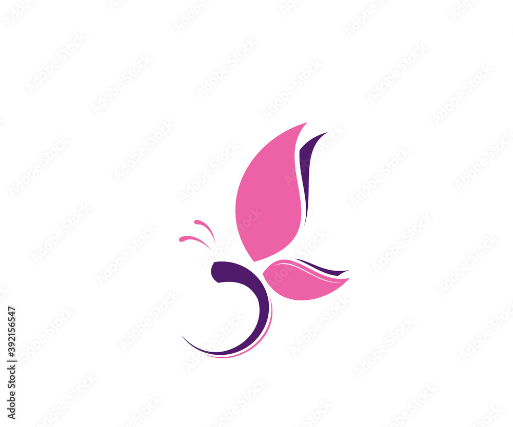 Butterfly spa logo design template Butterfly spa logo design template