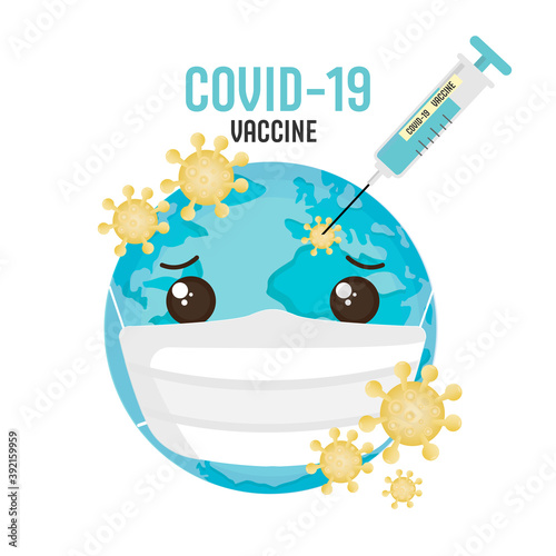 Anti Coronavirus disease COVID-19 infection medical vaccine vector illustration.