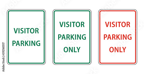 Reserved parking sign for visitors. visitors parking sign vector