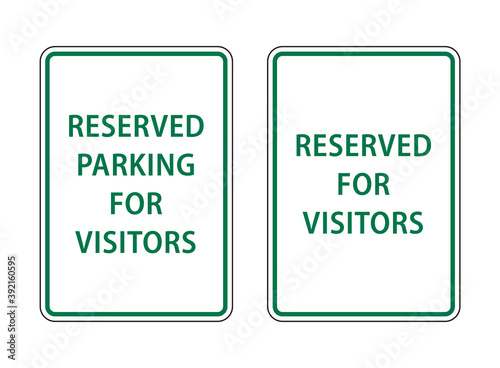 Reserved parking sign for visitors. visitors parking sign vector