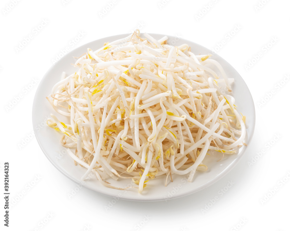 Sprouts in a plate on a white background Sprouts in a plate on a white background