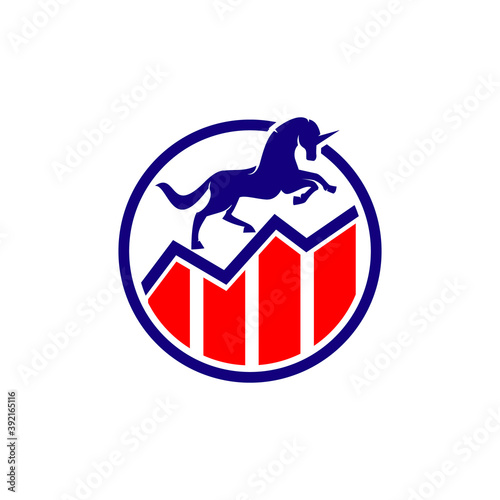 modern business finance unicorn vector icon