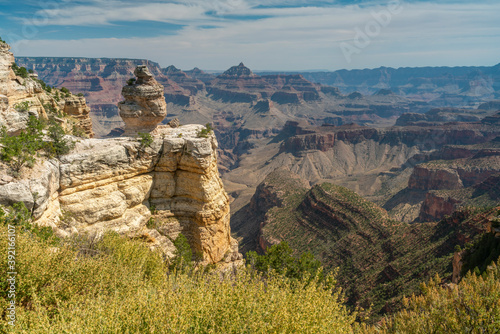 rock formation known as duck on a rock at the grand canyon national park in arizona