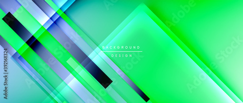 Dynamic lines on fluid color gradient. Trendy geometric abstract background for your text, logo or graphics