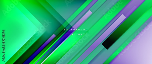 Dynamic lines on fluid color gradient. Trendy geometric abstract background for your text, logo or graphics