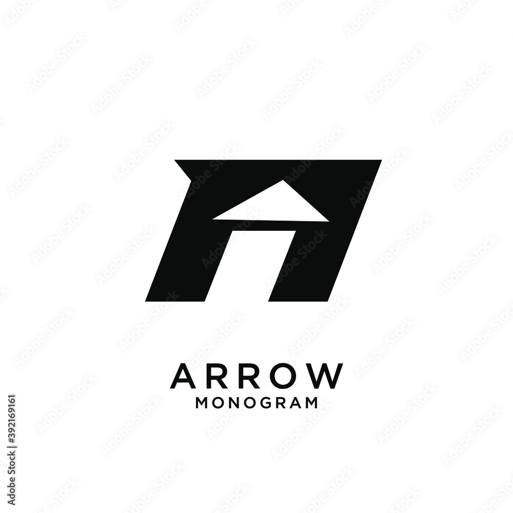 Obraz premium arrow with initial A simple letter logo design with isolated background