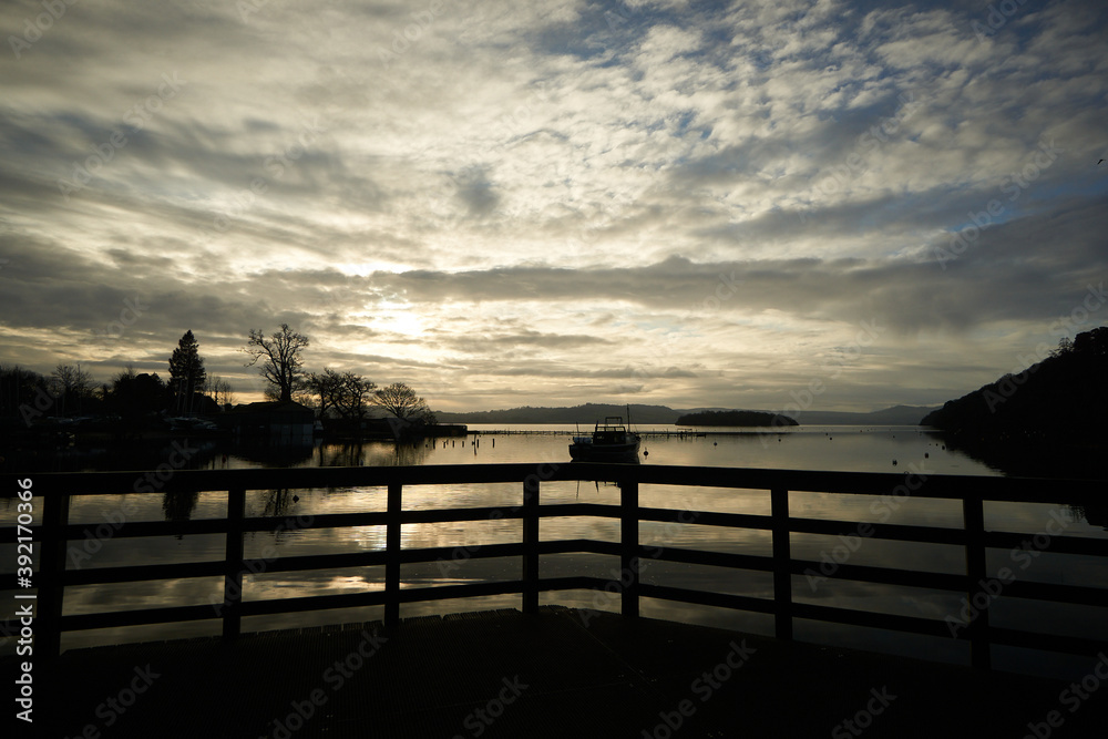 Peaceful Loch Lomond in autumnal season 