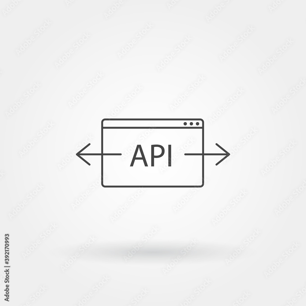 api icon single isolated with modern line or outline style api icon single isolated with modern line or outline style