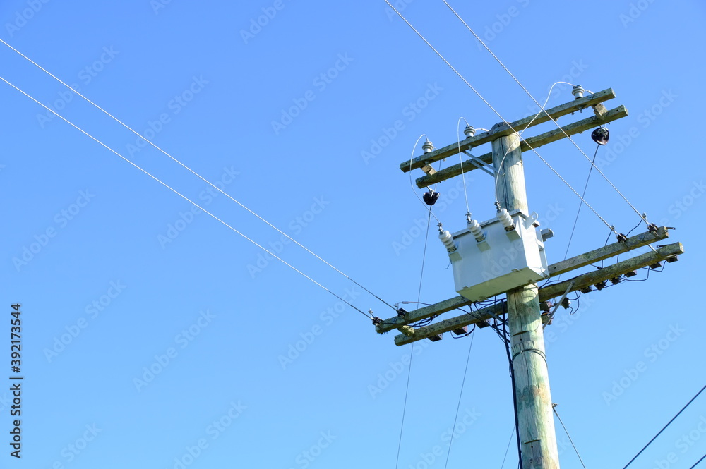 Power poles and power lines
