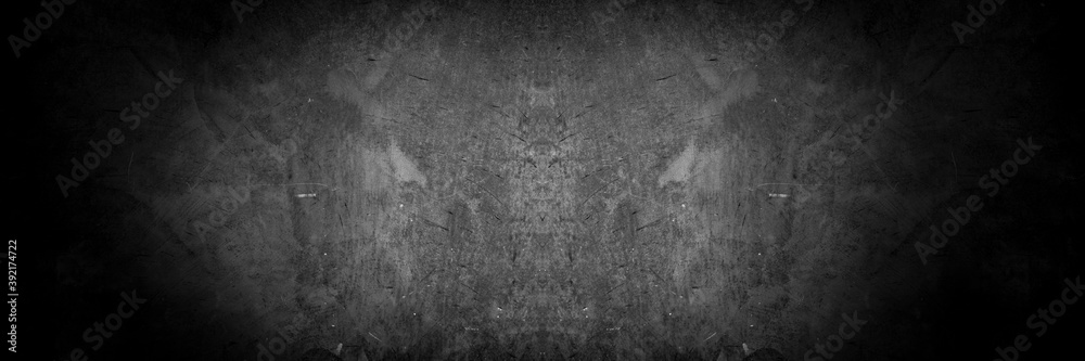 Fototapeta premium Old wall texture cement dark black gray background abstract grey color design are light with white gradient background.