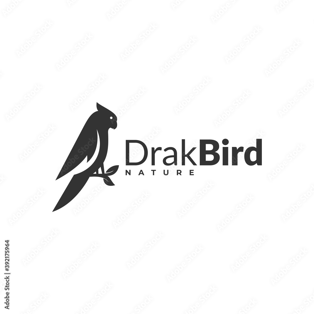Fototapeta premium Vector Logo Illustration Bird Silhouette Style.